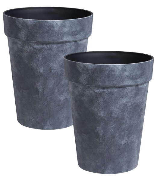 Kétdarabos virágcserép szett TROLLIUS 41 cm Sötétszürke