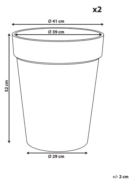 Kétdarabos virágcserép szett TROLLIUS 41 cm Bézs