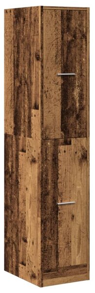 Antik fa színű szerelt fa patikaszekrény 30 x 41 x 144,5 cm