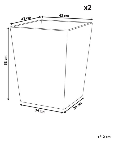Kétdarabos virágcserép szett CYRODALIS 42 cm Bézs