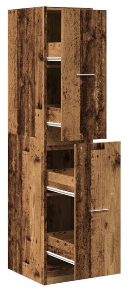 Antik fa színű szerelt fa patikaszekrény 30 x 41 x 144,5 cm