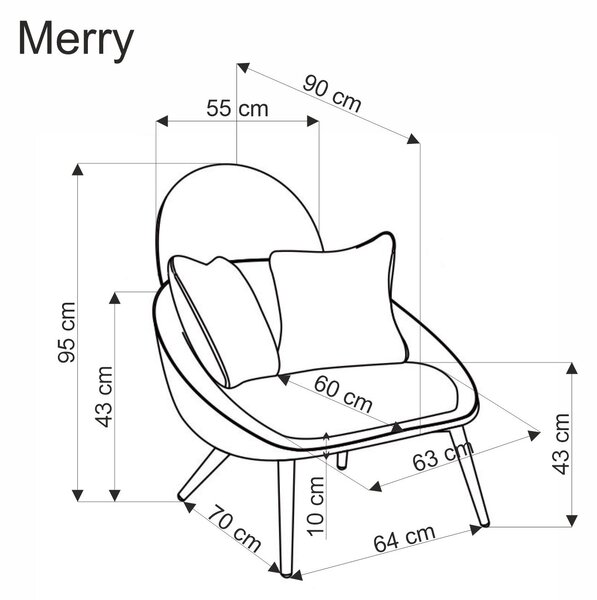 Merry pihenőfotel (Szín: Krém)