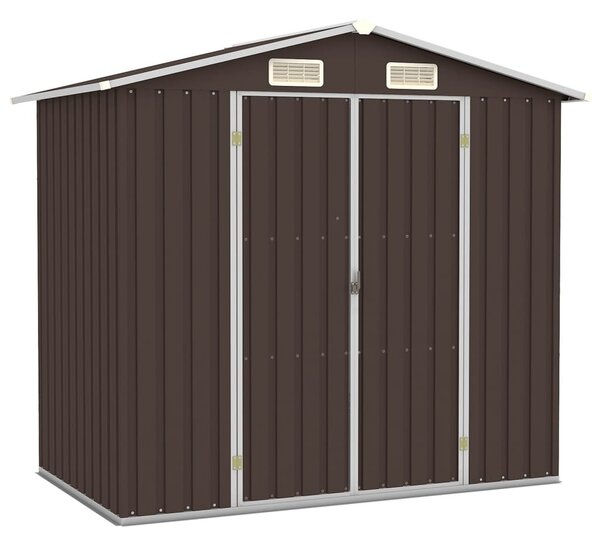 Barna horganyzott acél kerti fészer 205 x 129 x 183 cm