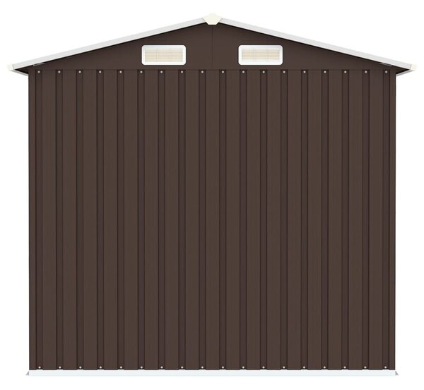 Barna horganyzott acél kerti fészer 205 x 129 x 183 cm
