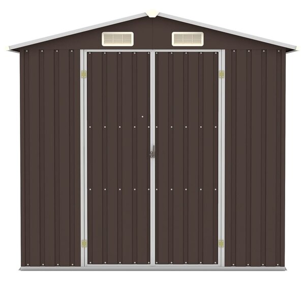 Barna horganyzott acél kerti fészer 205 x 129 x 183 cm
