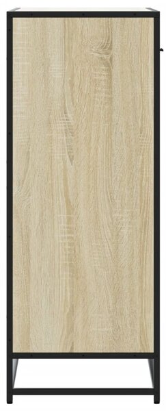 Sonoma tölgy színű szerelt fa és fém cipőszekrény 75x38x97,5 cm