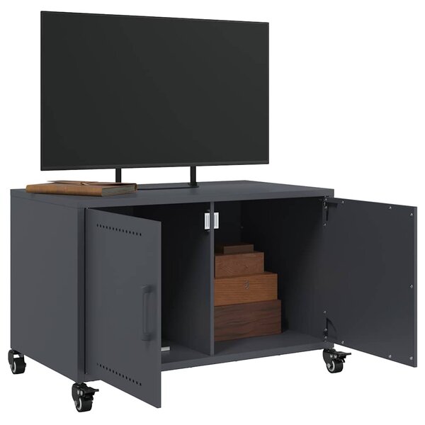 Antracitszürke acél TV-szekrény 68 x 39 x 43,5 cm