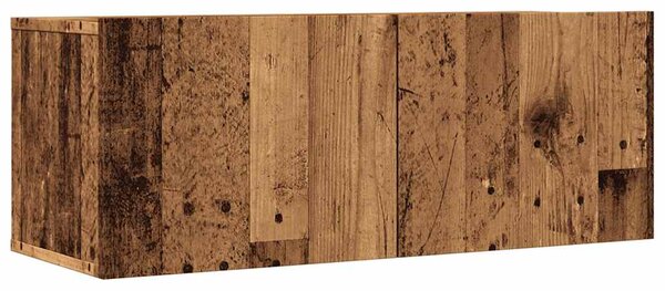 2 db antik fa színű falra szerelhető TV-szekrény 80 x 30 x 30cm