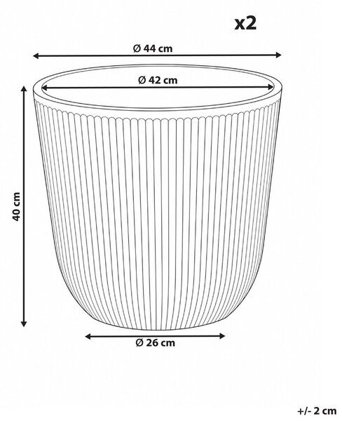 Kétdarabos virágcserép szett DRABA 44 cm Fekete