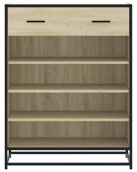 Sonoma tölgy színű szerelt fa és fém cipőszekrény 75x38x97,5 cm