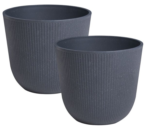 Kétdarabos virágcserép szett DRABA 44 cm Fekete