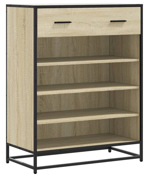 Sonoma tölgy színű szerelt fa és fém cipőszekrény 75x38x97,5 cm