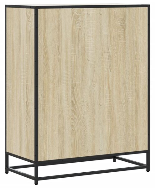 Sonoma tölgy színű szerelt fa és fém cipőszekrény 75x38x97,5 cm
