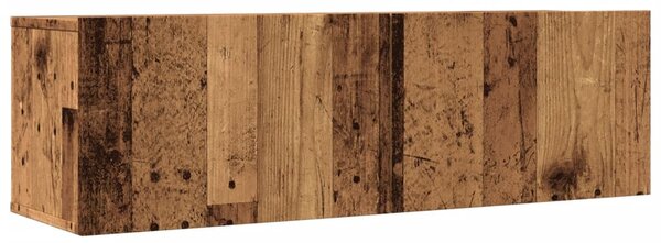 2 db antik fa színű falra szerelhető TV-szekrény 100x30x30 cm