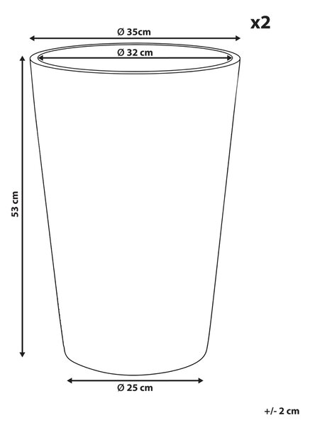 Kétdarabos virágcserép szett MEUM 35 cm Fehér