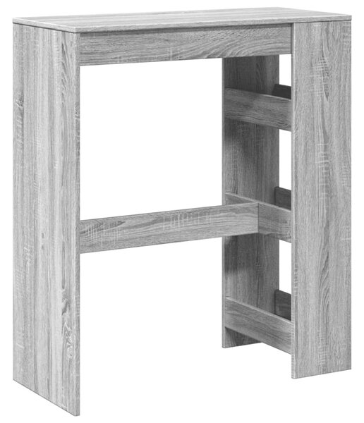 Szürke sonoma szerelt fa bárasztal tárolókkal 90x40x103,5 cm