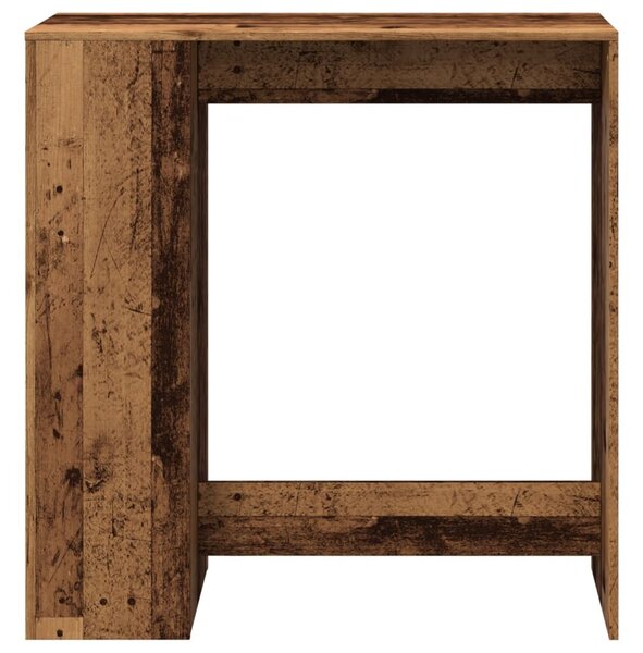 Antik fa színű szerelt fa bárasztal tárolókkal 101x40x103,5 cm