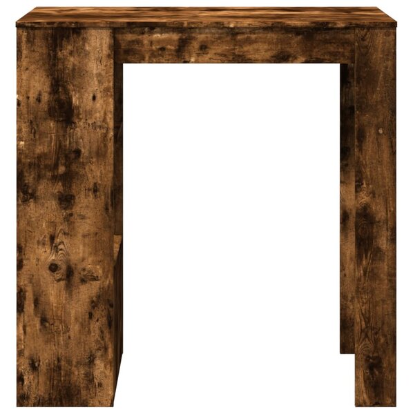 Füstös tölgy szerelt fa bárasztal tárolókkal 102x50x103,5 cm
