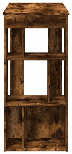 Füstös tölgy szerelt fa bárasztal tárolókkal 102x50x103,5 cm