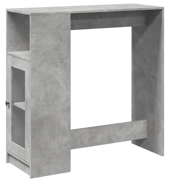 Betonszürke szerelt fa tárolórekeszes bárasztal 101x40x103,5 cm