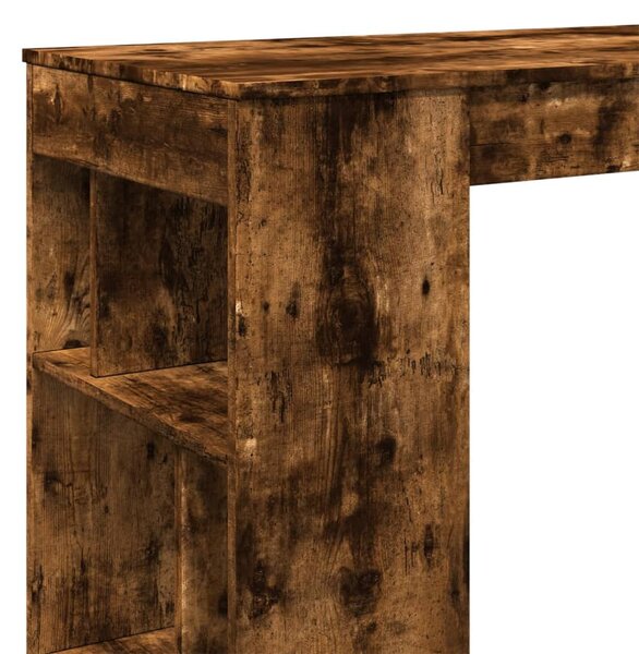 Füstös tölgy szerelt fa bárasztal tárolókkal 102x50x103,5 cm