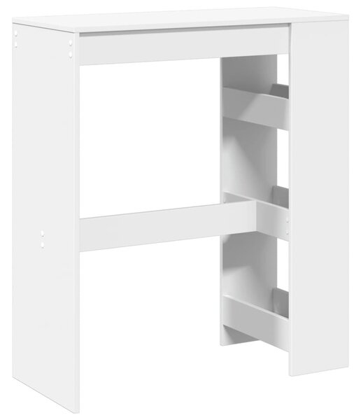 Fehér szerelt fa tárolórekeszes bárasztal 90 x 40 x 103,5 cm