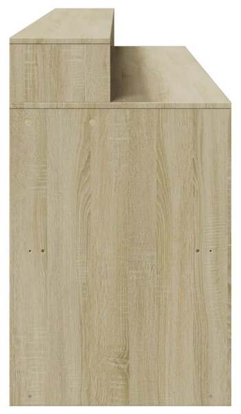 Sonoma tölgy színű szerelt fa íróasztal LED-ekkel 200x55x91 cm