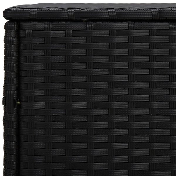 VidaXL 3 db fekete polyrattan kerti kisasztal