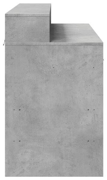 Betonszürke szerelt fa íróasztal LED-világítással 120x55x91 cm