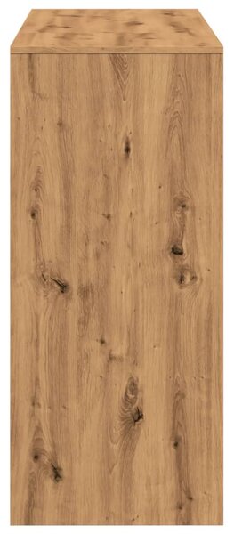 Kézműves tölgy szerelt fa bárasztal polccal 124 x 46 x 103,5 cm
