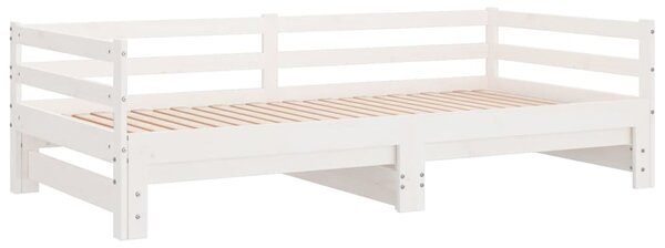 Fehér kihúzható nappali ágy matrac nélkül 90x190 cm