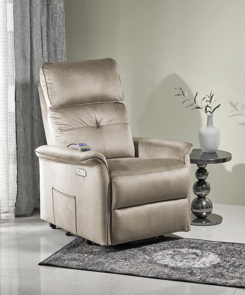 Semir 2 elektromos relax fotel, emelő- és masszázs funkcióval (Szín: szürke)