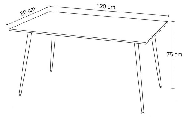Benetutti étkezőgarnitúra 4+1, fekete / sárga