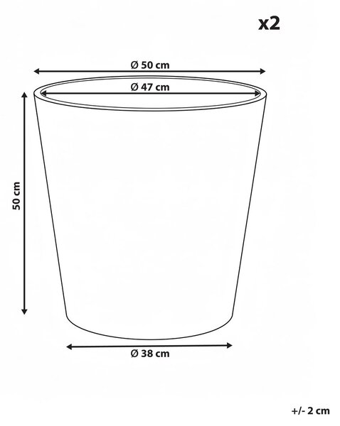Kétdarabos virágcserép szett ARMERIA 50 cm Fehér
