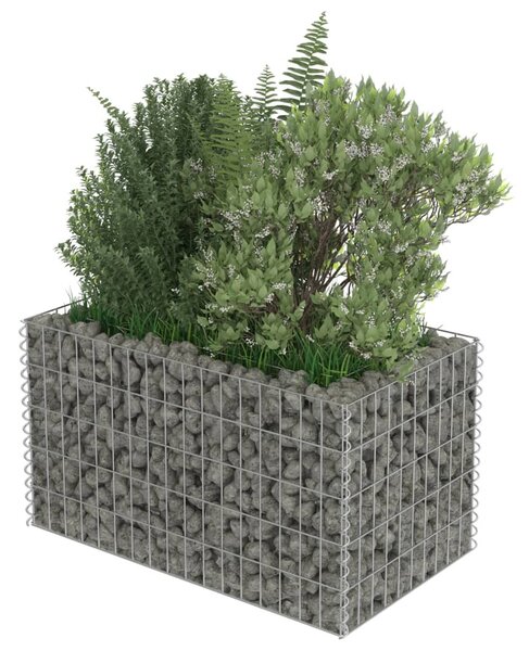 Horganyzott acél gabion magaságyás 90 x 50 x 50 cm