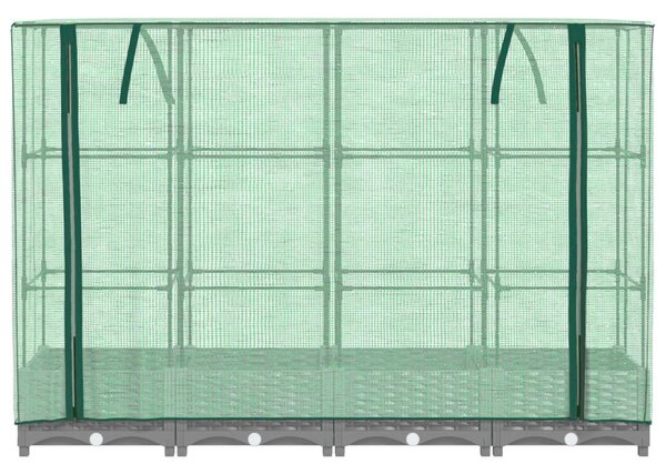 Rattan megjelenésű magaságyás melegháztakaróval 160x40x123 cm