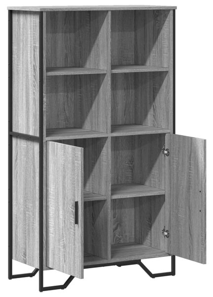 Szürke sonoma színű szerelt fa magasszekrény 79,5x35,5x137,5 cm