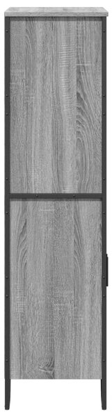 Szürke sonoma színű szerelt fa magasszekrény 79,5x35,5x137,5 cm