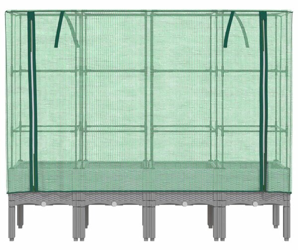 Rattan megjelenésű magaságyás melegháztakaróval 160x40x140 cm