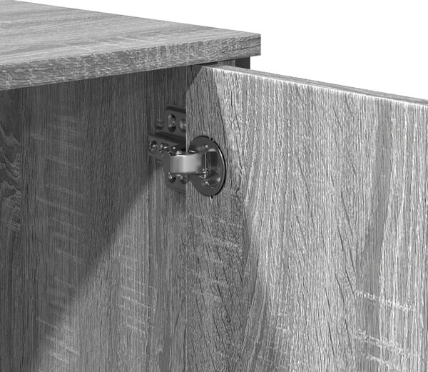 Szürke sonoma színű szerelt fa magasszekrény 79,5x35,5x137,5 cm