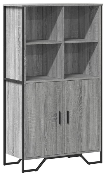 Szürke sonoma színű szerelt fa magasszekrény 79,5x35,5x137,5 cm