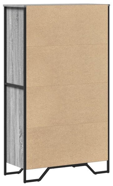 Szürke sonoma színű szerelt fa magasszekrény 79,5x35,5x137,5 cm