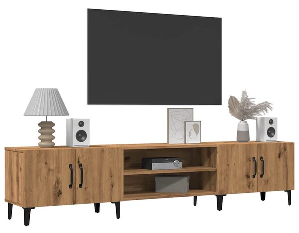 Kézműves tölgy színű szerelt fa TV-szekrény 180 x 31,5 x 40 cm