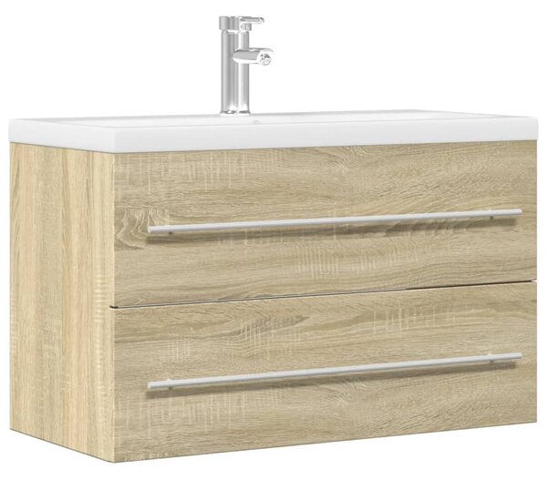 Antik fa színű szerelt fa mosdószekrény 80 x 38,5 x 48 cm