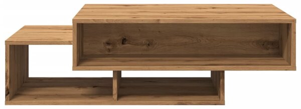 Kézműves tölgy színű szerelt fa dohányzóasztal 105 x 55 x 32 cm