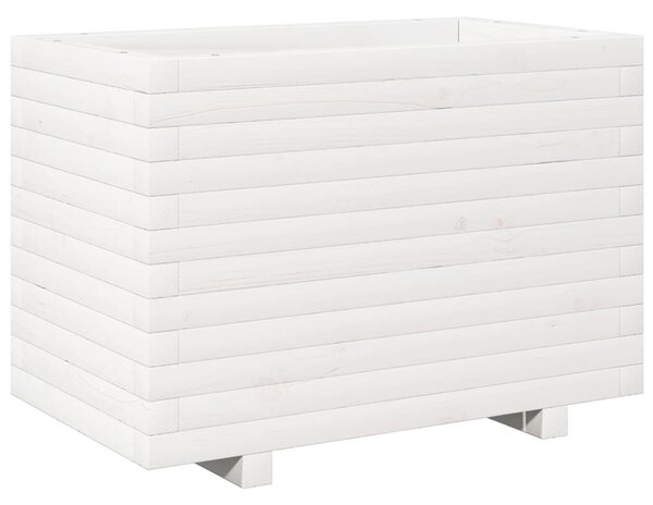 VidaXL fehér tömör fenyőfa virágláda 70 x 40 x 49,5 cm