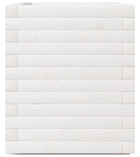 VidaXL fehér tömör fenyőfa virágláda 70 x 40 x 49,5 cm