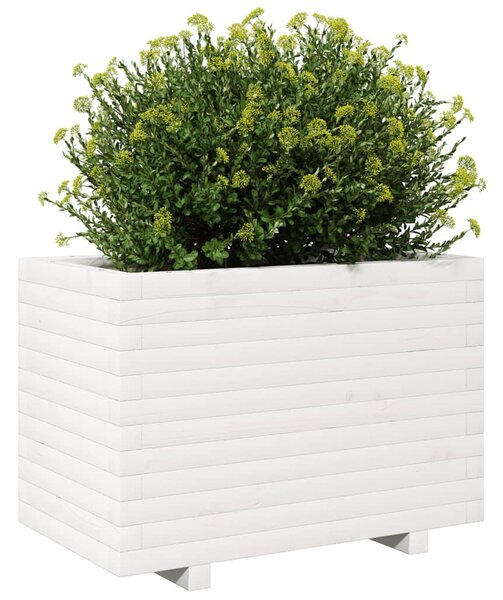 VidaXL fehér tömör fenyőfa virágláda 70 x 40 x 49,5 cm