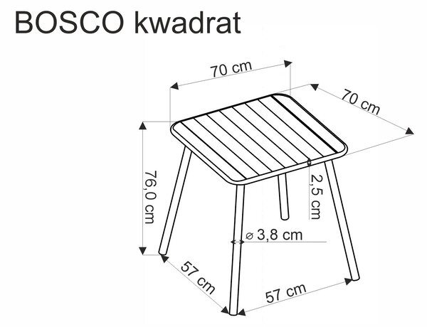Bosco asztal, négyszögletű (Szín: Fehér)