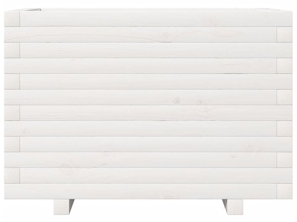 VidaXL fehér tömör fenyőfa virágláda 70 x 40 x 49,5 cm